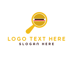 Lunch - Burger Magnifying Glass logo design