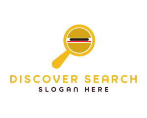 Find - Burger Magnifying Glass logo design
