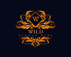 Antique - Premium Floral Crest logo design