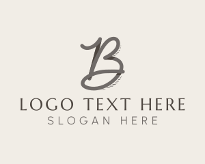 Cosmetics - Cursive Calligraphy Letter B logo design