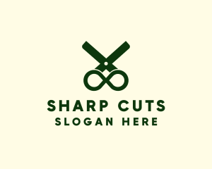 Cut - Infinity Barber Hairdresser Scissors logo design