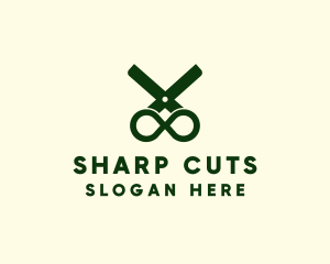 Barber - Infinity Barber Hairdresser Scissors logo design