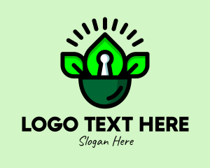 Potted Plant - Eco Planting Security logo design