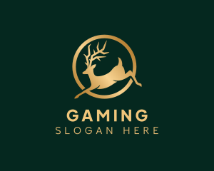 Alaska - Gold Deer Animal logo design