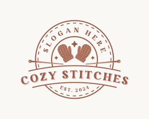Crochet - Crochet Knitting Mittens logo design