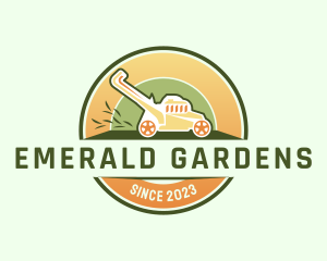 Lawn Mower Gardening logo design