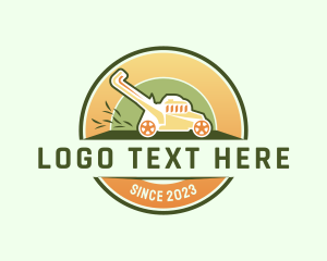 Emblem - Lawn Mower Gardening logo design
