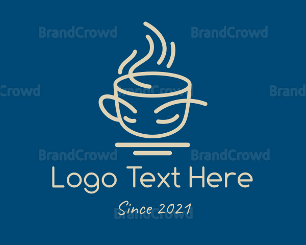 Hot Coffee Line Art Logo