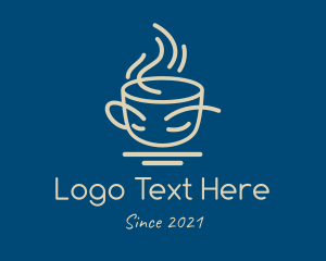 Cappuccino - Hot Coffee Line Art logo design