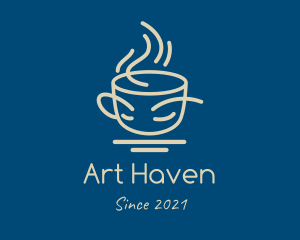 Hot Coffee Line Art  logo design