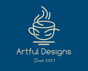 Hot Coffee Line Art  logo design