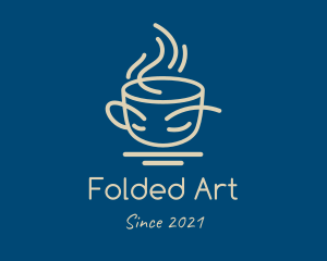 Hot Coffee Line Art  logo design