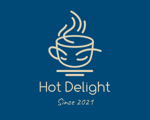 Hot Coffee Line Art  logo design