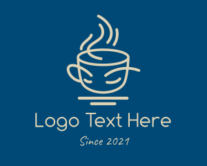 Barista - Hot Coffee Line Art logo design