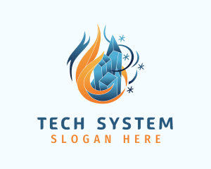 Fire - Hot & Cold Ventilation logo design