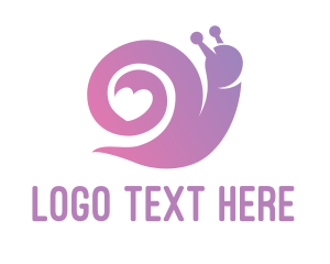 Insect - Snail Love Heart logo design