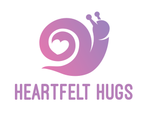 Love - Snail Love Heart logo design