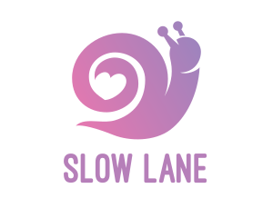Snail - Snail Love Heart logo design