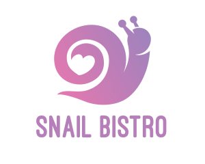 Snail Love Heart logo design