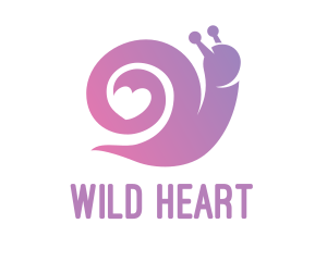 Snail Love Heart logo design