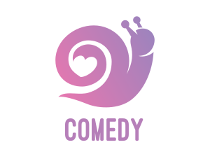 Snail Love Heart logo design