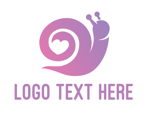 Love - Snail Love Heart logo design