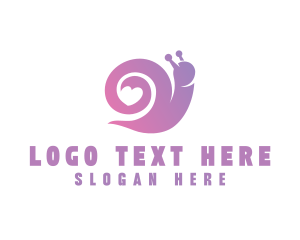 Snail Love Heart logo design