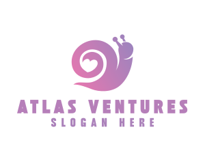 Snail Love Heart logo design