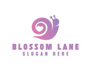 Snail Love Heart logo design