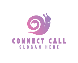 Snail Love Heart logo design