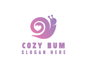 Snail Love Heart logo design