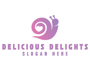 Snail Love Heart logo design