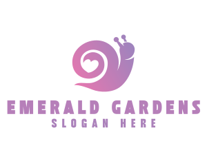 Snail Love Heart logo design