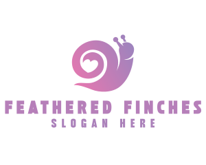 Snail Love Heart logo design