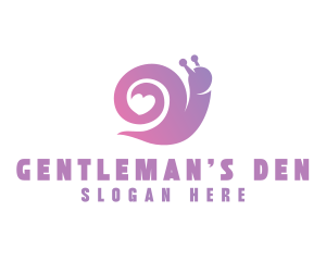 Snail Love Heart logo design