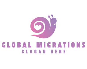 Snail Love Heart logo design