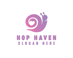 Snail Love Heart logo design