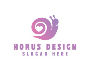 Snail Love Heart logo design