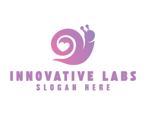 Snail Love Heart logo design