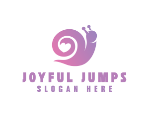 Snail Love Heart logo design