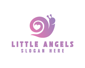 Snail Love Heart logo design