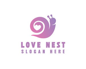 Valentines - Snail Love Heart logo design