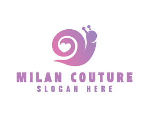 Snail Love Heart logo design