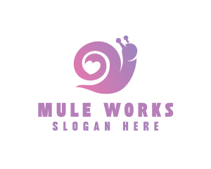 Snail Love Heart logo design