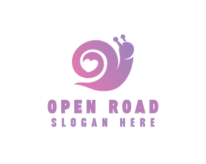 Snail Love Heart logo design