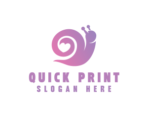 Snail Love Heart logo design