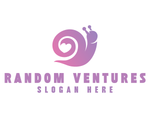 Snail Love Heart logo design