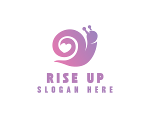 Snail Love Heart logo design