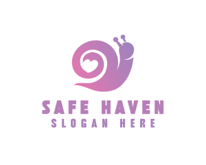 Snail Love Heart logo design