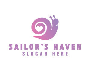 Snail Love Heart logo design